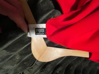 Vestido elegante rojo media manga con lazo