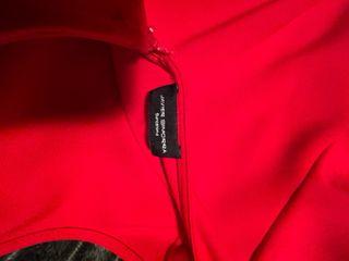 Vestido elegante rojo media manga con lazo