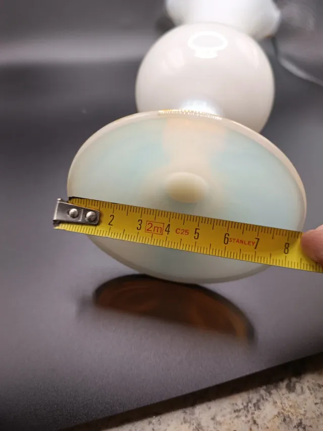 Vaso opalino in vetro decorato