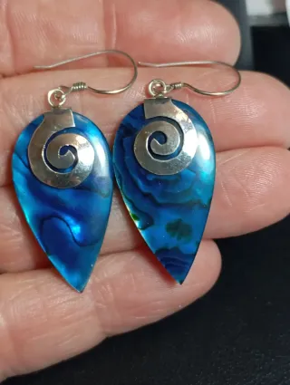 Pendientes Plata Ley Ávalon Azul