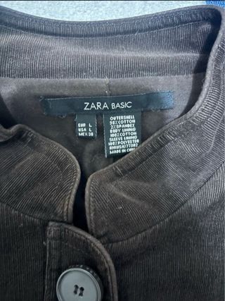 Chaqueta Zara Bordada Marrón Talla L