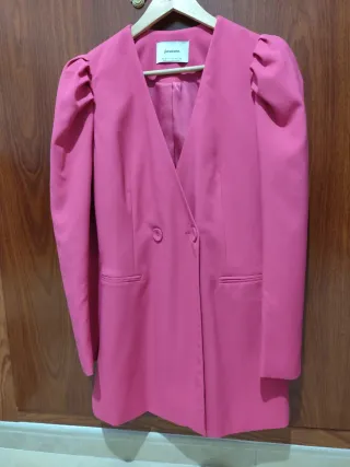 Americana Vestido Doble Botonadura Fucsia