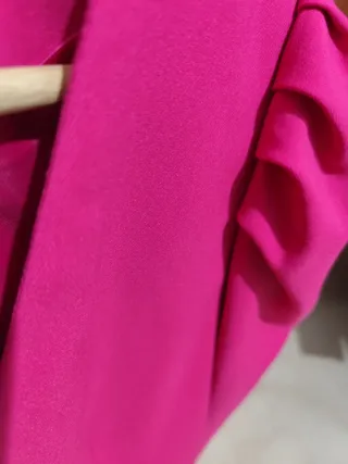 Americana Vestido Doble Botonadura Fucsia