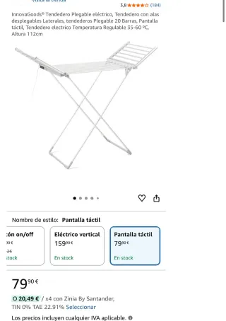 Tendedero Eléctrico Plegable