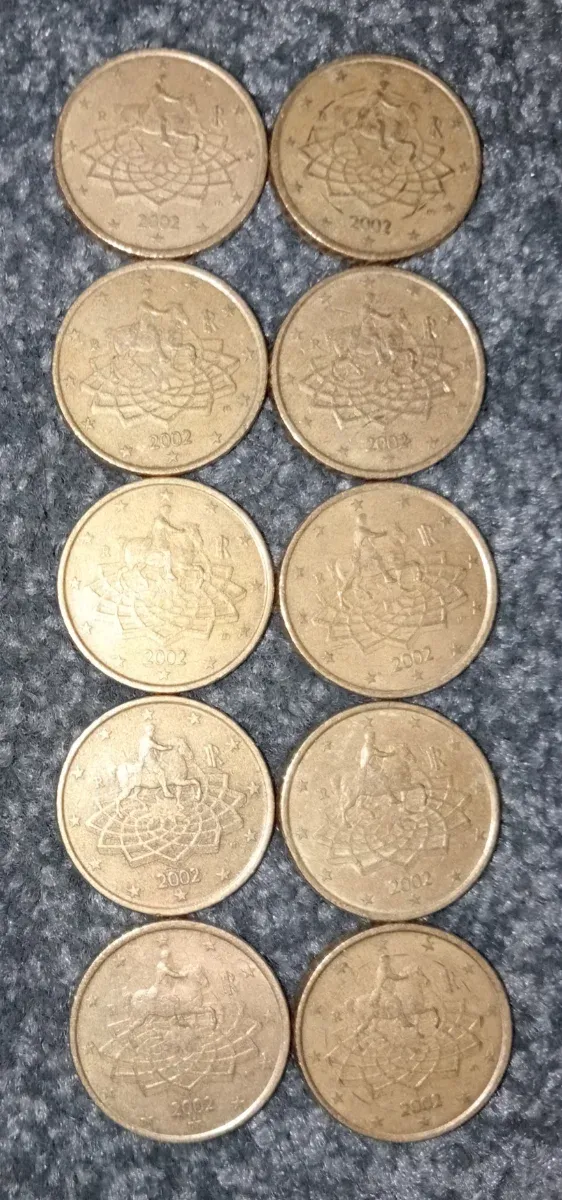 10 Monedas de 0,50€ de 2002