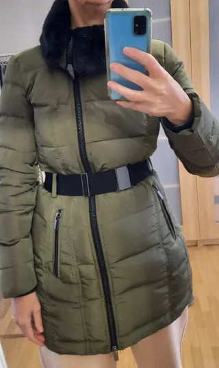 Abrigo Anorak Mujer Mango Verde Oliva