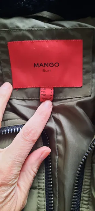 Abrigo Anorak Mujer Mango Verde Oliva