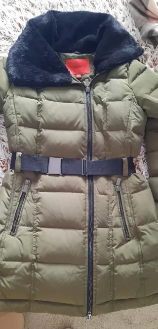 Abrigo Anorak Mujer Mango Verde Oliva