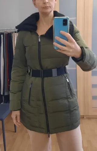 Abrigo Anorak Mujer Mango Verde Oliva