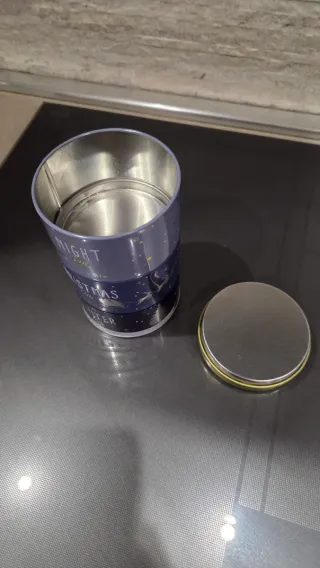 Barattolo natalizio con scomparti porta thè/caffè