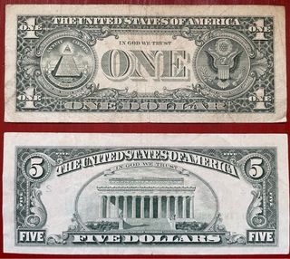 Stati Uniti 🇺🇸 USA banconote 1 e 5 dollari 1988