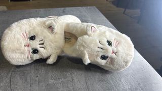 Zapatillas de casa de gato peluche.