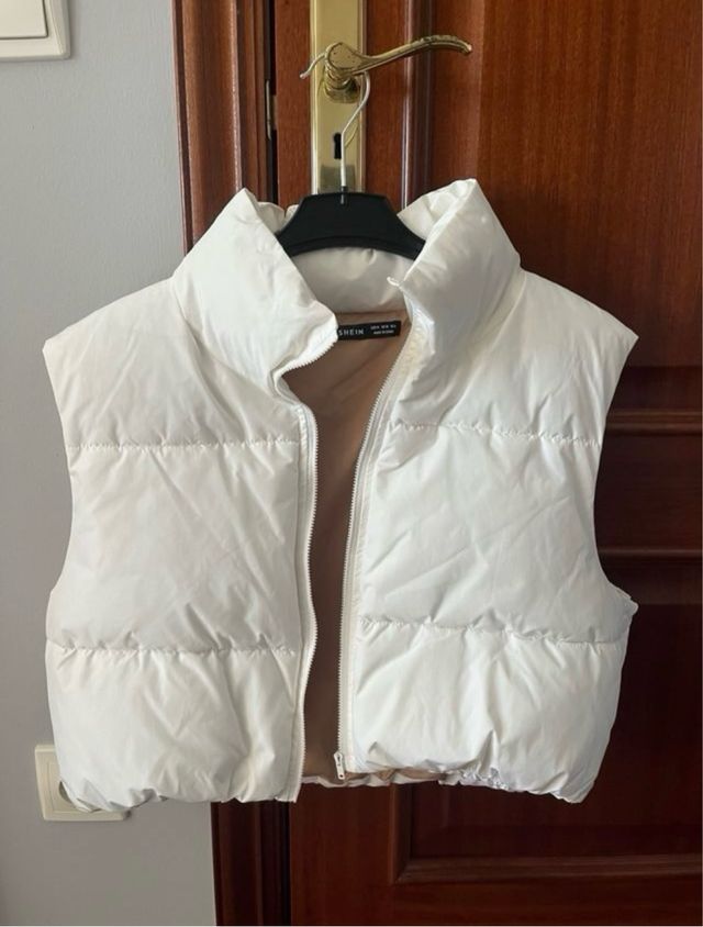 Chaqueta chaleco acolchado blanco