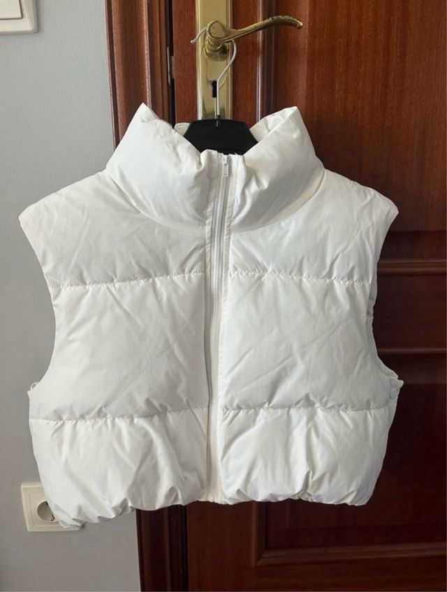 Chaqueta chaleco acolchado blanco