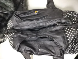 Bolso peluche grande gris/negro Regalo otro b/n