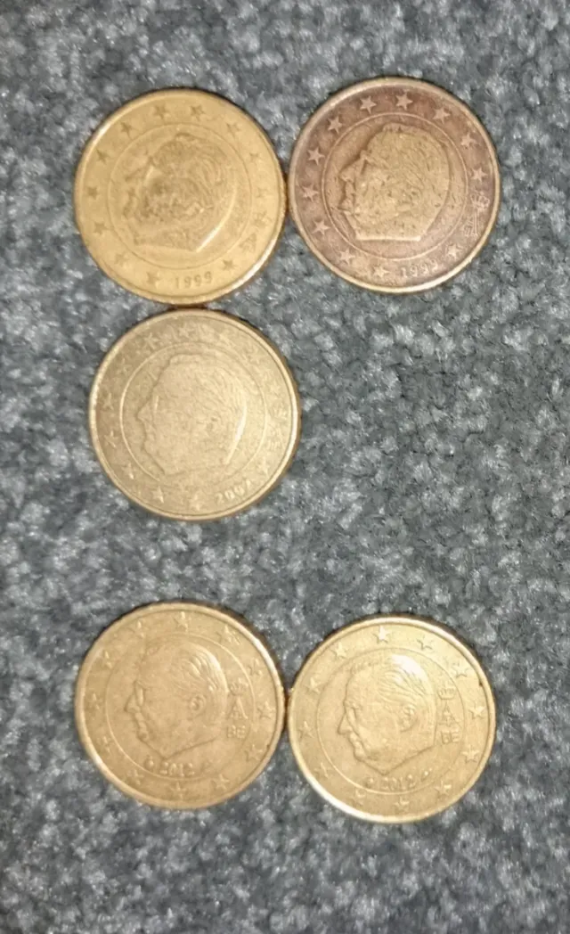 Monedas 0,50€ de 1999, 2002, 2012