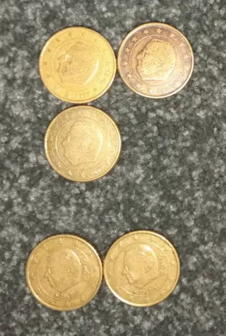 Monedas 0,50€ de 1999, 2002, 2012