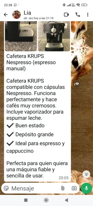 Cafetera Krups Nespresso