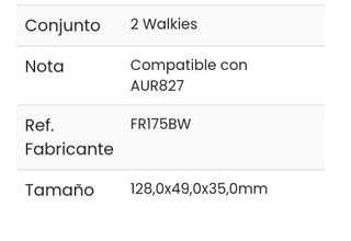 Set Walkies Alecto 8 Canales 7km + Base carga