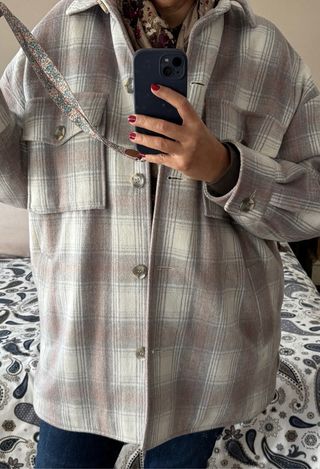 Chaqueta cuadros oversize