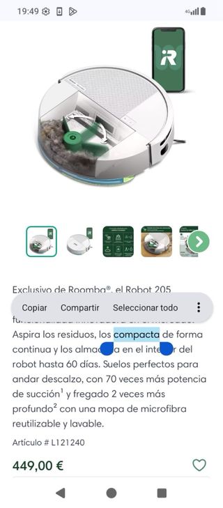 Robot Aspirador Roomba Combo Essential