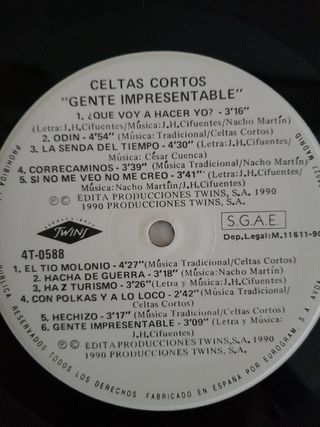 Vinilo Celtas Cortos Gente Impresentable