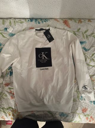 Sudadera Calvin Klein Blanca Logo CK