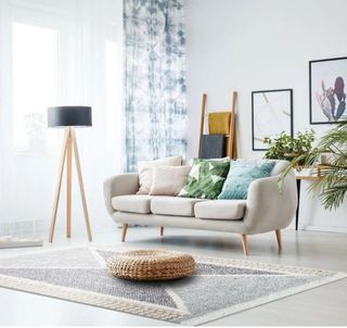 Tappeto in Cotone Grigio e Bianco 120x180