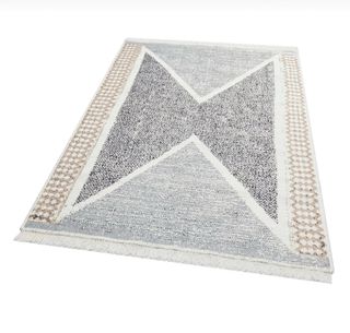 Tappeto in Cotone Grigio e Bianco 120x180