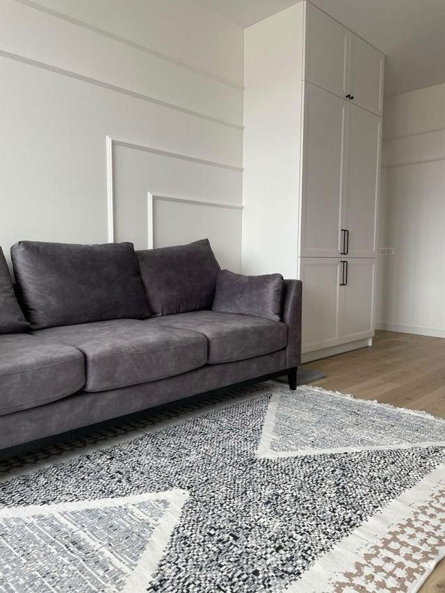 Tappeto in Cotone Grigio e Bianco 120x180