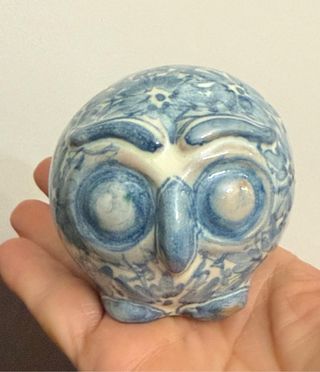 Statuina gufo ceramica Caltagirone