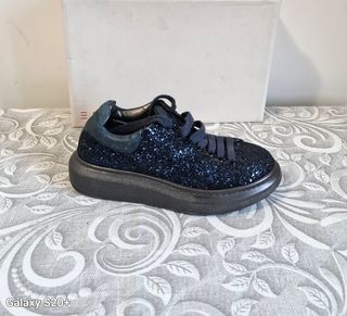 Scarpe donna Giove tg.36 glitter blu nuove