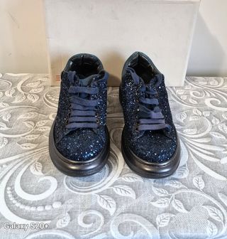 Scarpe donna Giove tg.36 glitter blu nuove