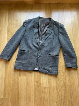 Americana tweed con lana verde cuadros T.54