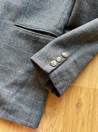 Americana tweed con lana verde cuadros T.54