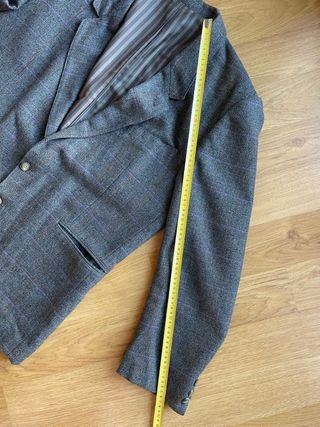 Americana tweed con lana verde cuadros T.54