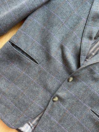 Americana tweed con lana verde cuadros T.54