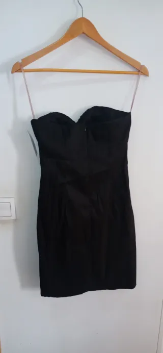 Vestido fiesta negro encaje talla 36
