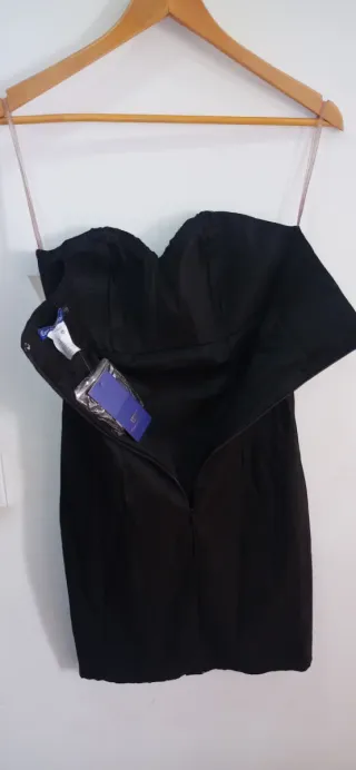 Vestido fiesta negro encaje talla 36