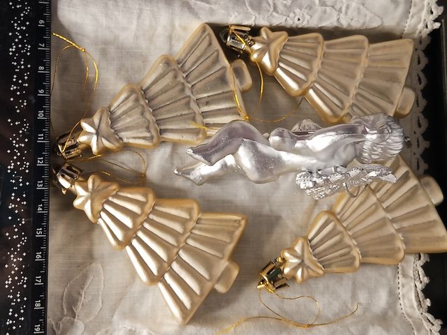 Abeti e angelo decorazioni Natale