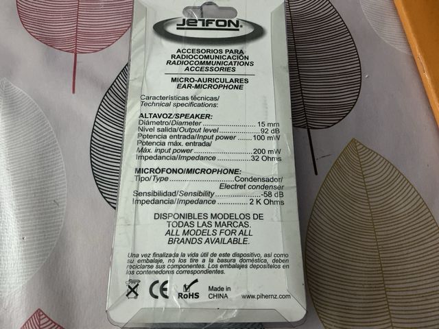 Microfone e Fones de Ouvido Jetfon BR-1704 E/C