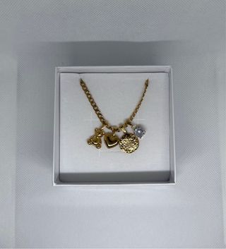 Collana Teddy Bear Cuore Acciaio Inox Dorata