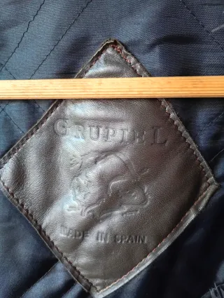 Cazadora de piel bicolor