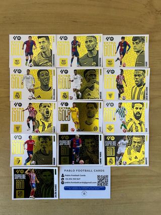 13 EXTRA GOLD Y SUPREME LIGA ESTE 2025-26 PANINI