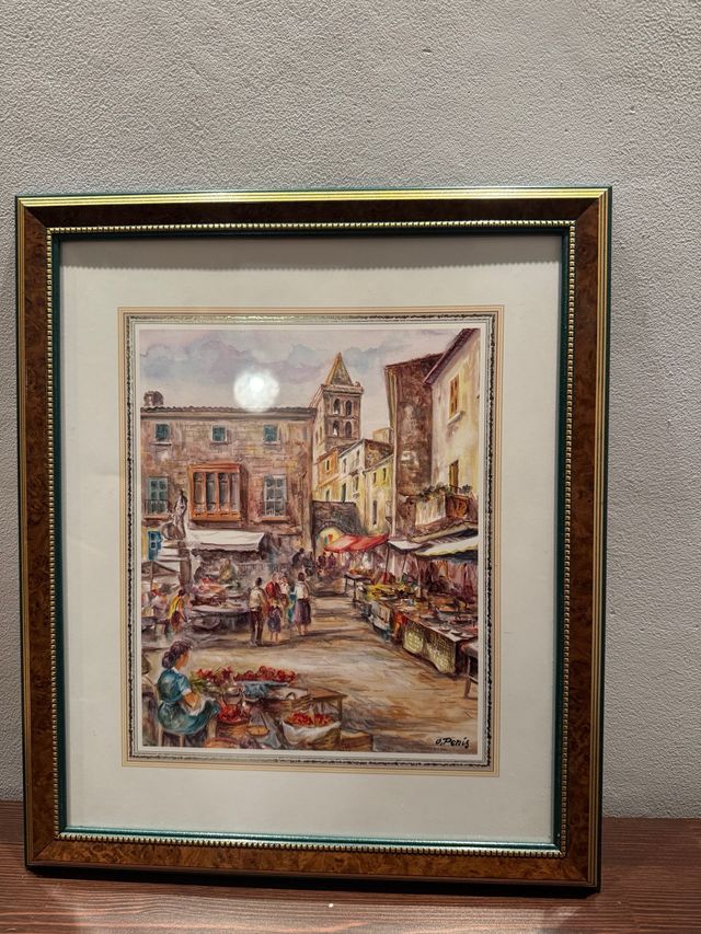 Cuadro Pintura Mercado Italiano