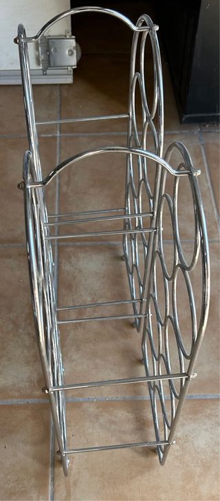 2 Botelleros metálicos plateados