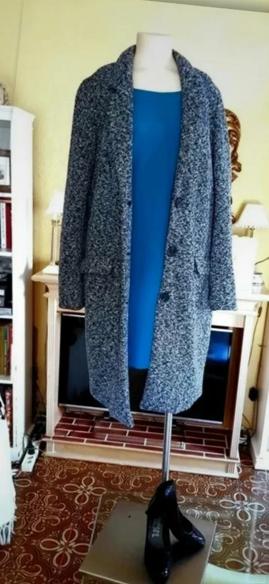 Casaco Tweed Cinza e Preto Jacqueline de Yong