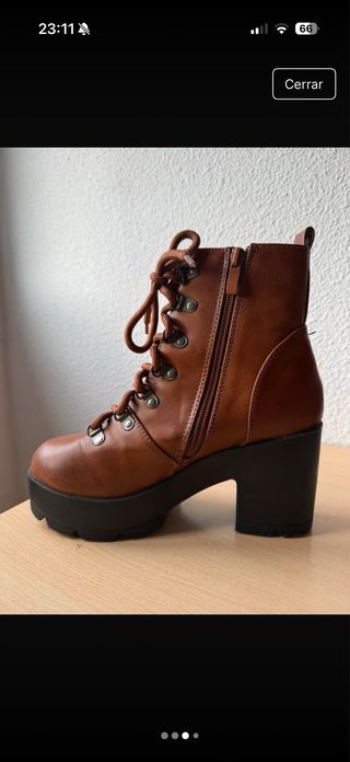 Botines tacón plataforma marrones