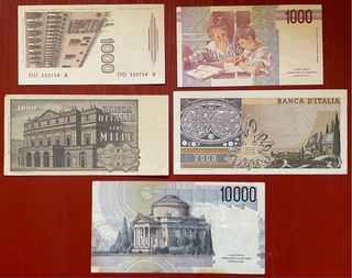 Italia lotto 5 banconote Galileo Marco Polo Verdi