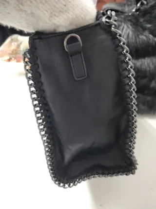 Bolso Negro Piel Sintética Cadena